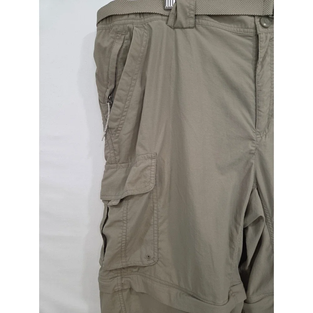 Columbia Mens Tan Convertible Cargo‎ Pants XL 38 Titanium Hiking Outdoor Fishing
